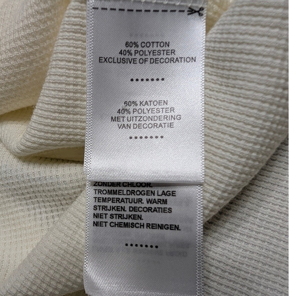 Harley-Davidson Cream Skull Rhinestone Waffle Knit Lace Up Henley Hoodie NWT 2XL - Picture 8 of 10